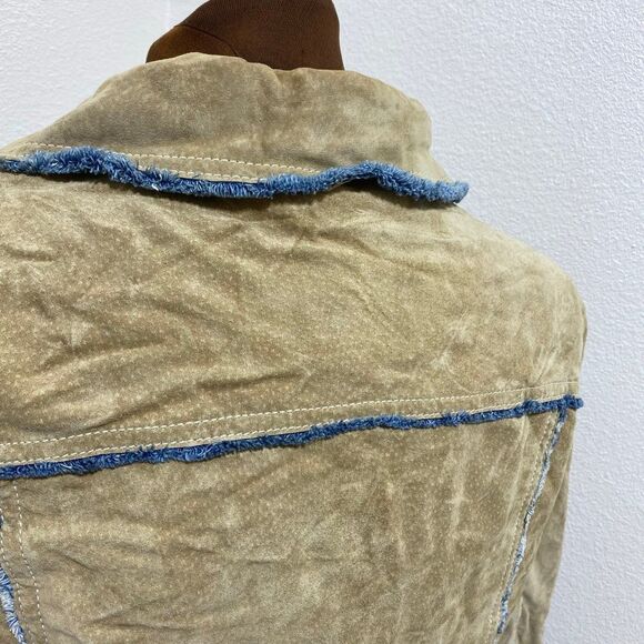 Wilsons Leather Maxima Women's Medium Tan Suade Western Denim Lined Jacket - Picture 6 of 9